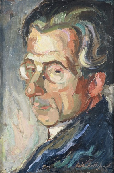 Deze afbeelding toont een kunstzinnig portret van Gerard den Brabander.