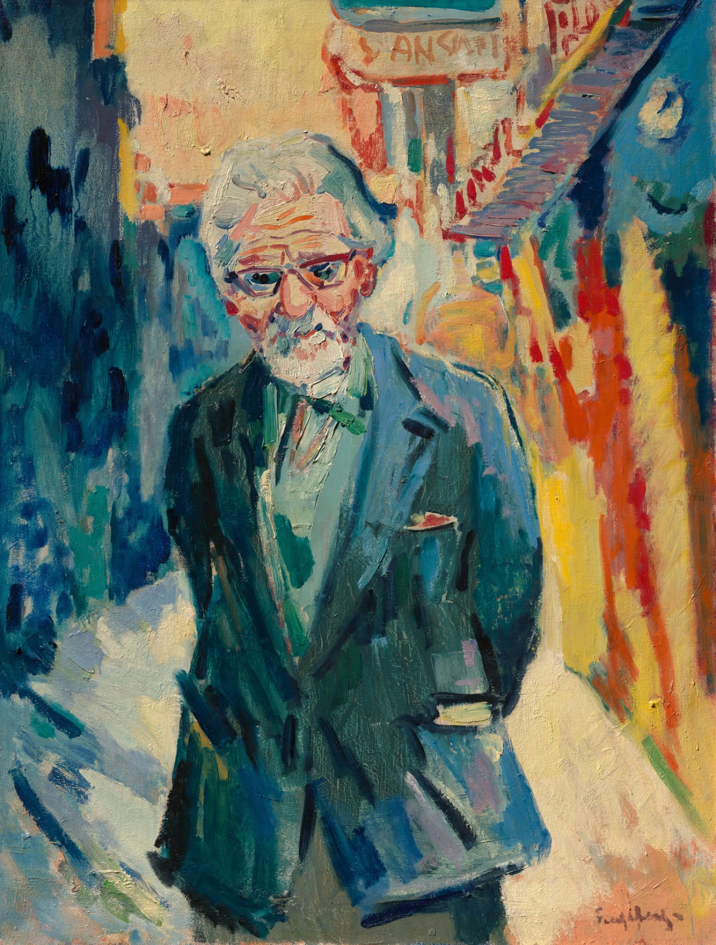 De afbeelding toont een kunstzinnig portret van Gerard den Brabander  . Gemaakt door: Freek van den  Berg