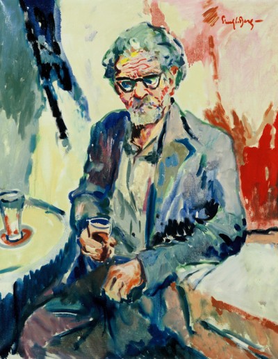 Deze afbeelding toont een kunstzinnig portret van Gerard den Brabander.