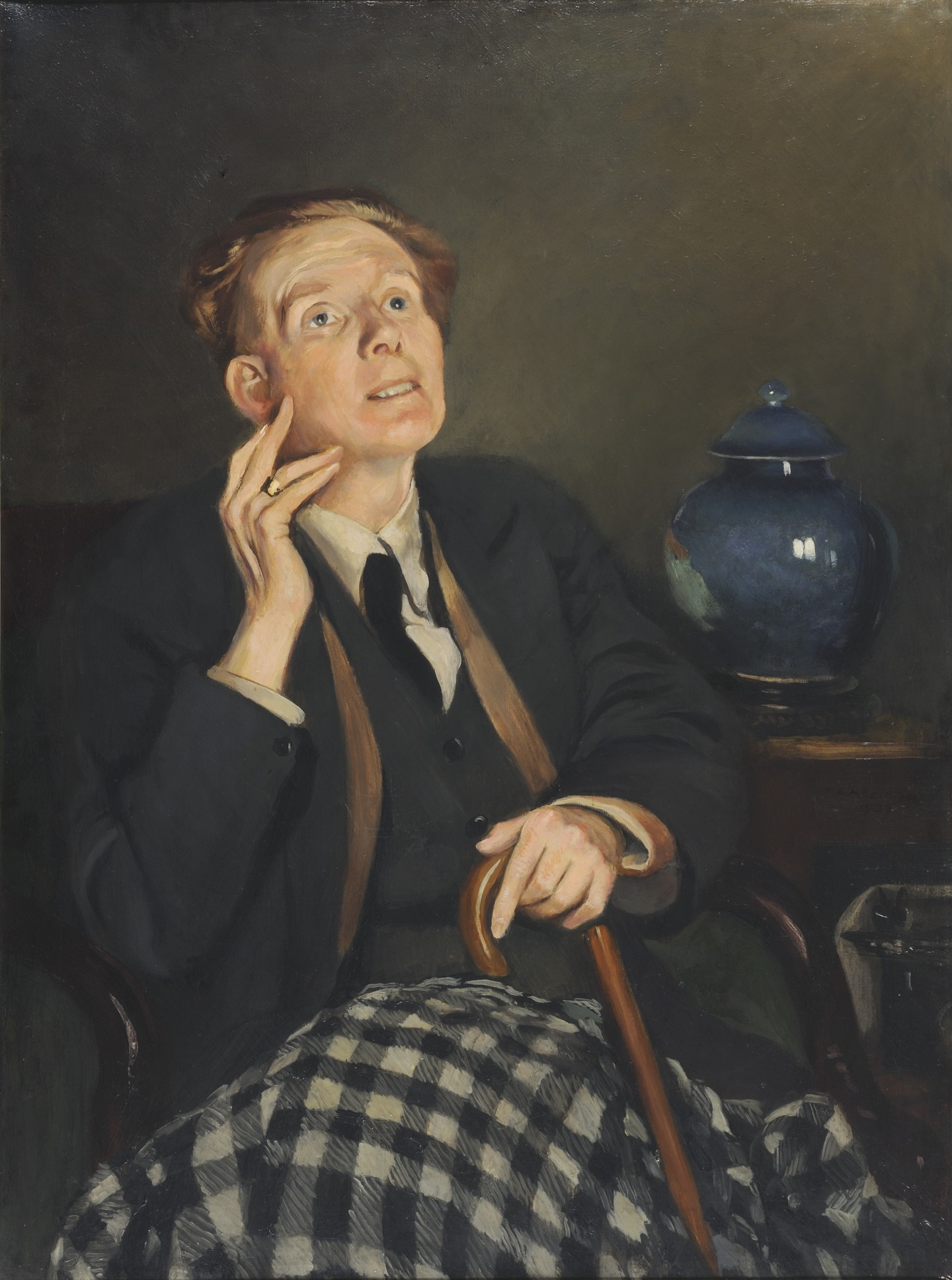 De afbeelding toont een kunstzinnig portret van Reinier van Genderen . Gemaakt door: Jan L.   Kleintjes