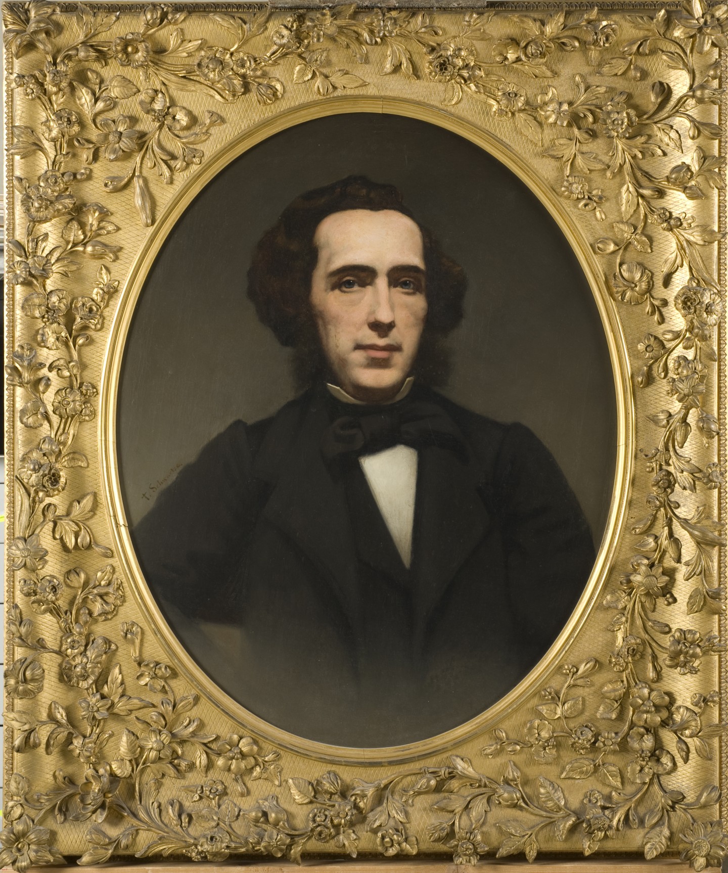 De afbeelding toont een kunstzinnig portret van P.A. de Génestet . Gemaakt door: vermoedelijk Thérèse  Schwartze