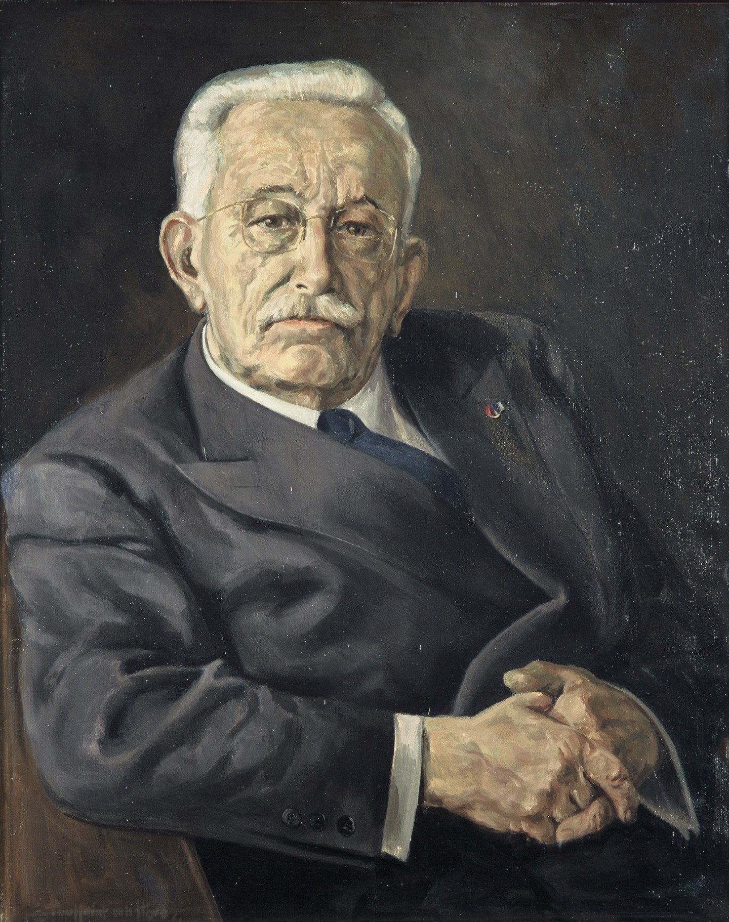 De afbeelding toont een kunstzinnig portret van J. Greshoff . Gemaakt door: Edgard  Toussaint van Hove