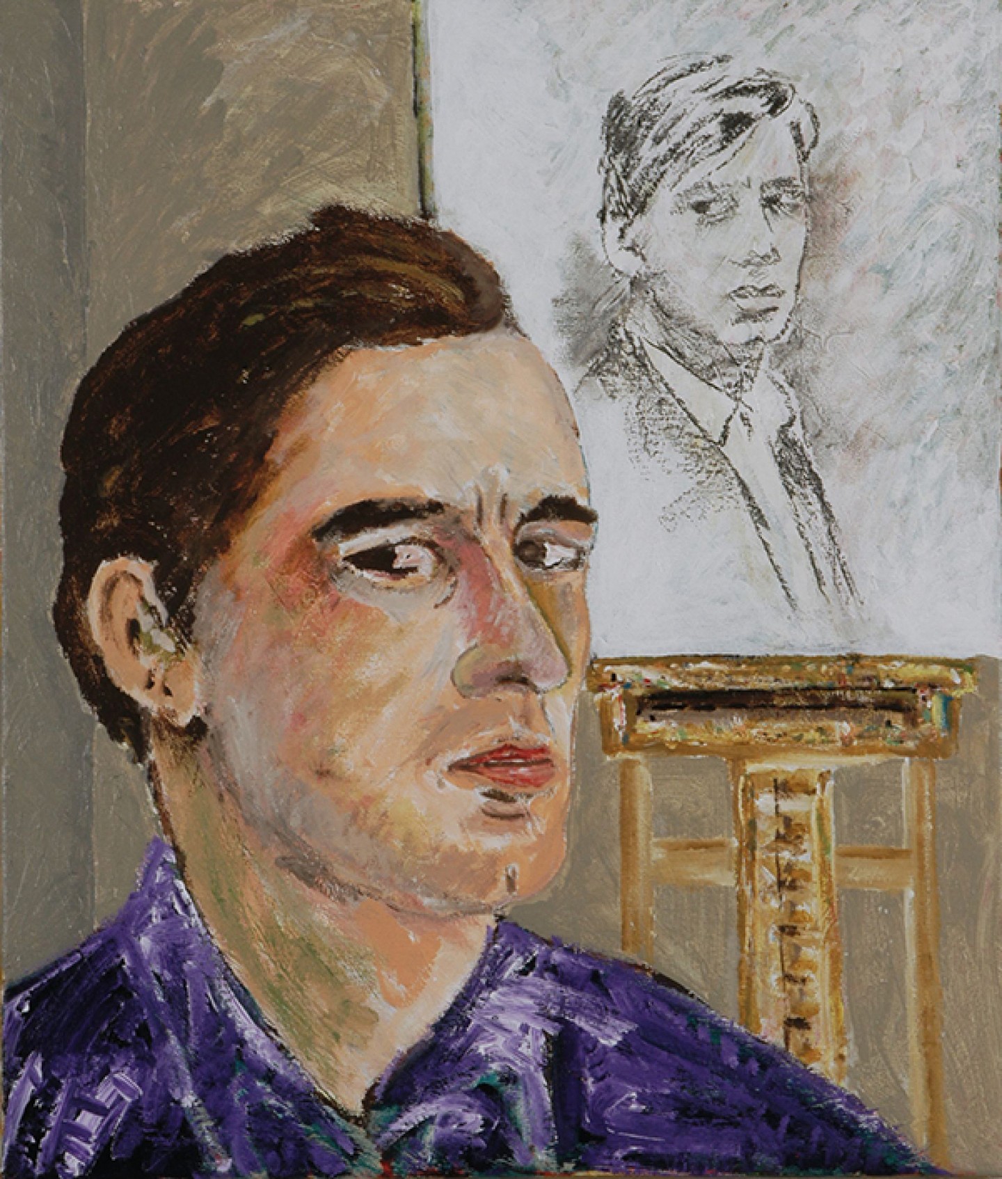 De afbeelding toont een kunstzinnig portret van Maarten Doorman. Gemaakt door: Fredie   Beckmans