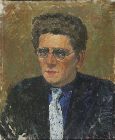 Deze afbeelding toont een kunstzinnig portret van Maurits Dekker.