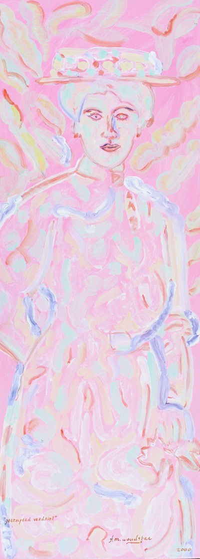 Deze afbeelding toont een kunstzinnig portret van Maria Dermoût.
