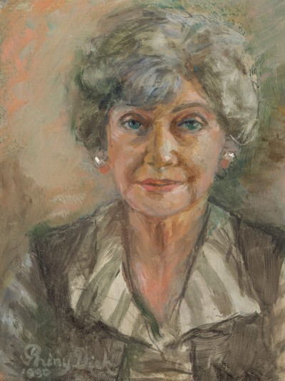 Deze afbeelding toont een kunstzinnig portret van Phiny Dick.