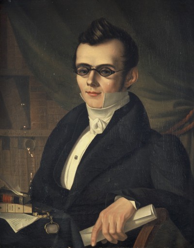 Deze afbeelding toont een kunstzinnig portret van Aarnout Drost .