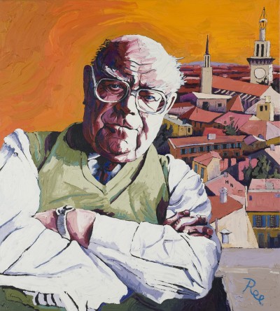 Deze afbeelding toont een kunstzinnig portret van Pierre H. Dubois.