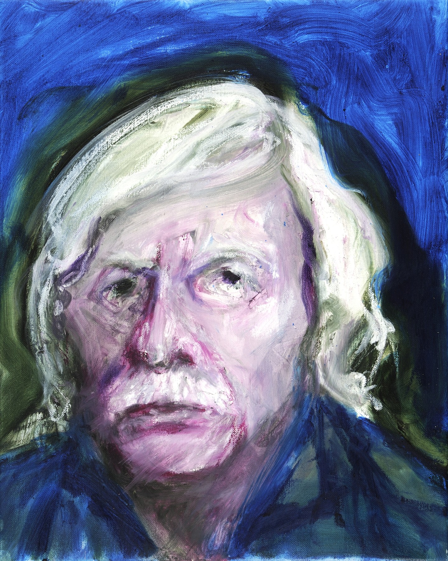 De afbeelding toont een kunstzinnig portret van Louis Ferron. Gemaakt door: Jan Jacobs Mulder 
