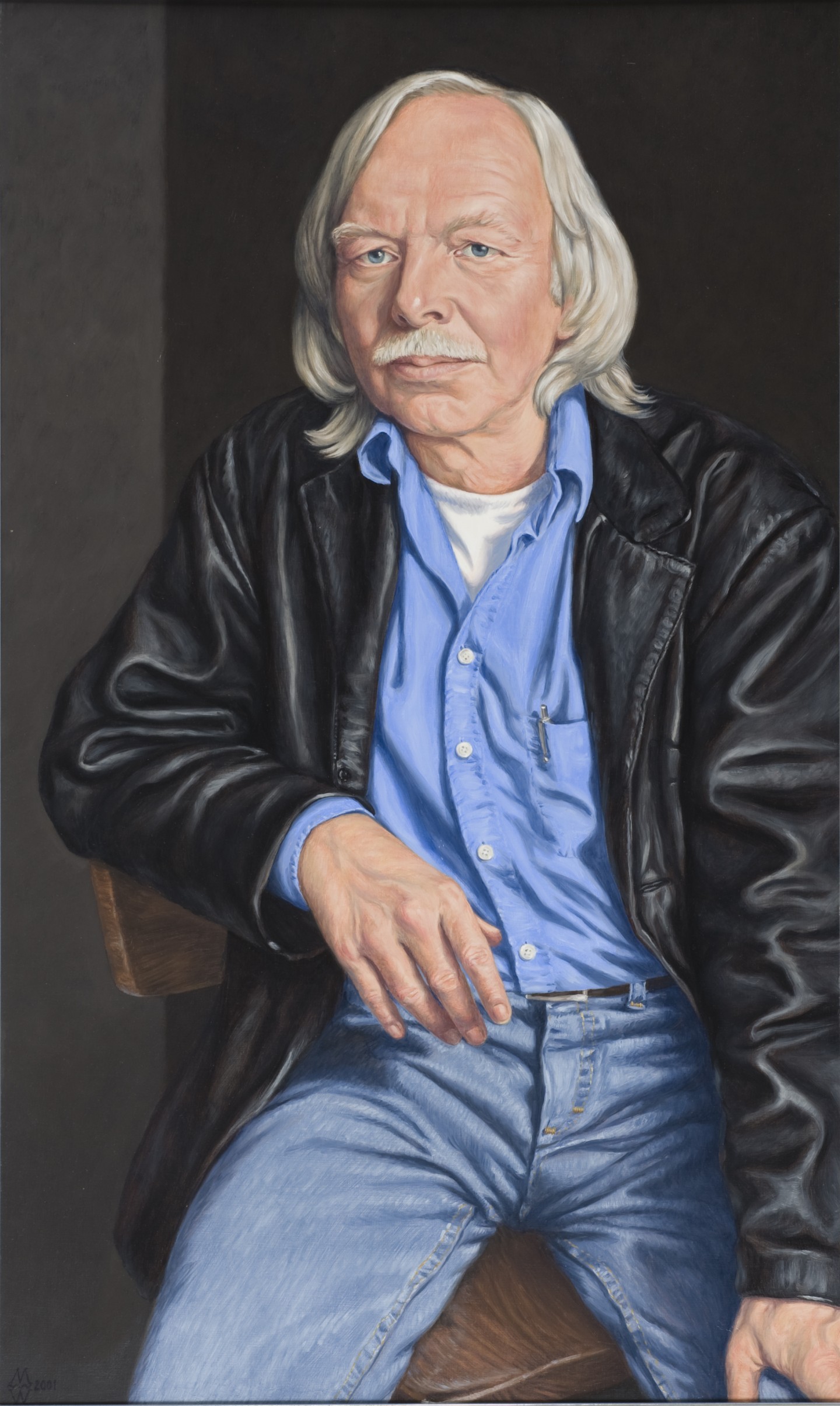 De afbeelding toont een kunstzinnig portret van Louis Ferron. Gemaakt door: Maarten  Welbergen