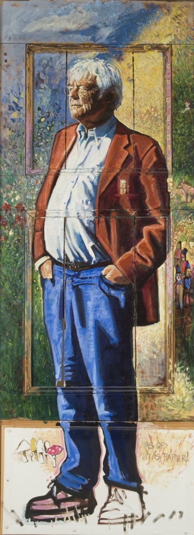 Deze afbeelding toont een kunstzinnig portret van Rutger Kopland.