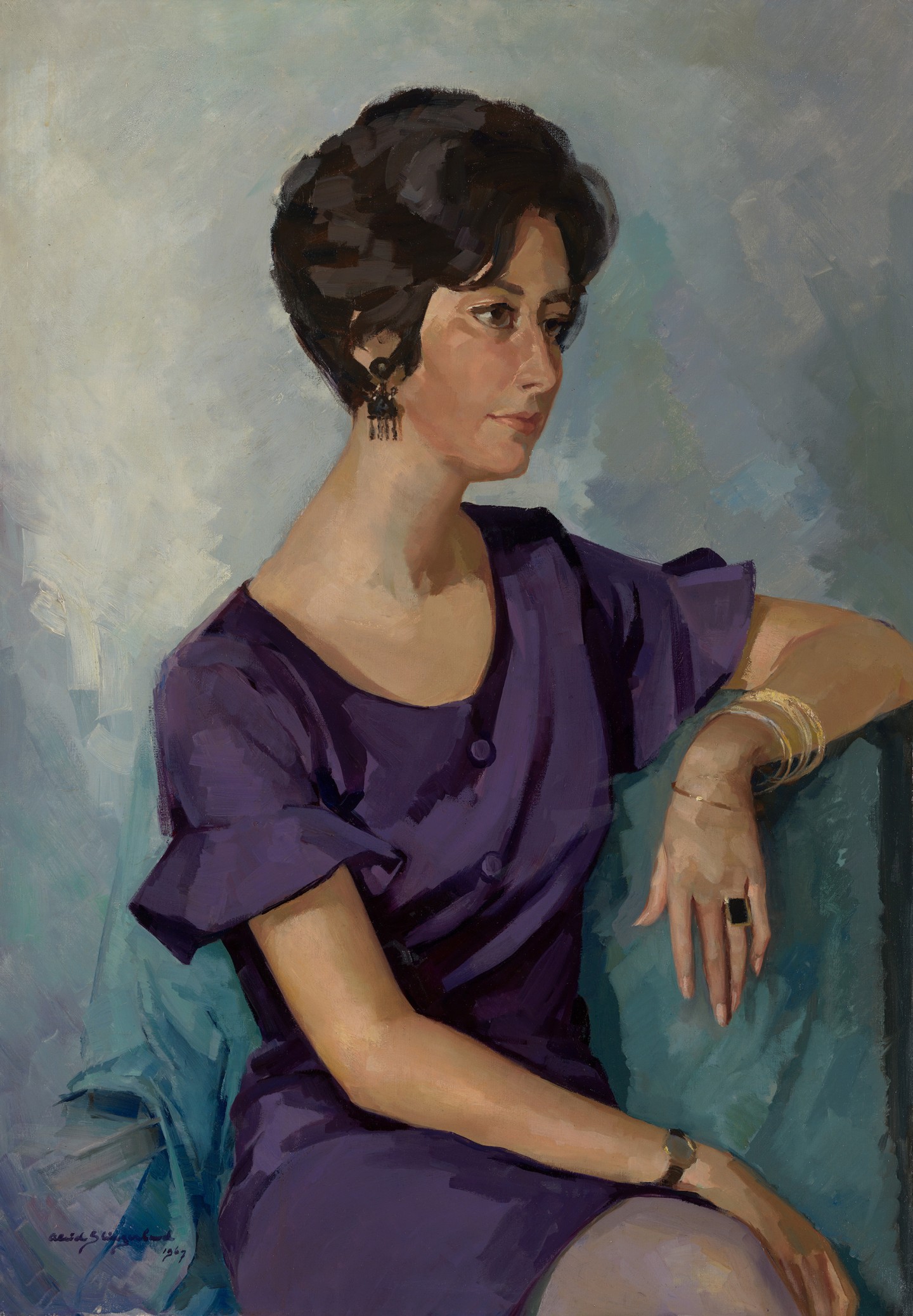 De afbeelding toont een kunstzinnig portret van Alison Korthals Altes. Gemaakt door: Aleid Slingerland