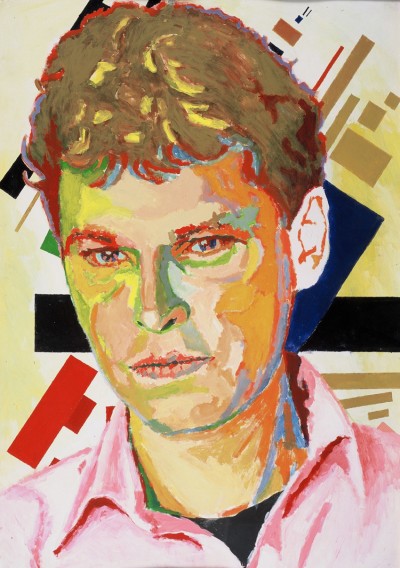 Deze afbeelding toont een kunstzinnig portret van Frans Kellendonk .