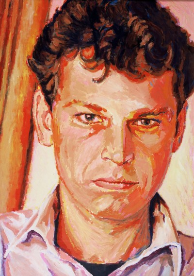 Deze afbeelding toont een kunstzinnig portret van Frans Kellendonk .