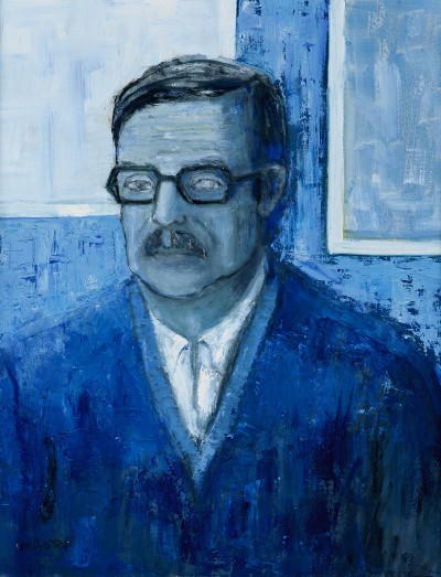 Deze afbeelding toont een kunstzinnig portret van F.B. Hotz.