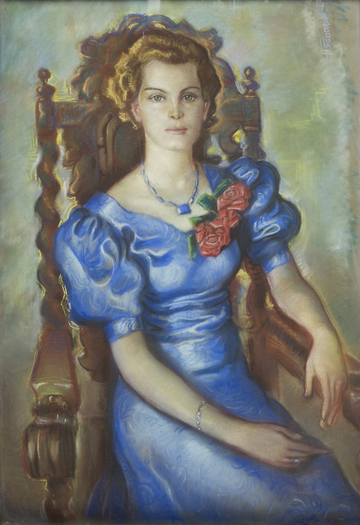 De afbeelding toont een kunstzinnig portret van Hella S. Haasse . Gemaakt door: Basuki Abdullah