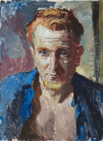 Deze afbeelding toont een kunstzinnig portret van Jan Hanlo.