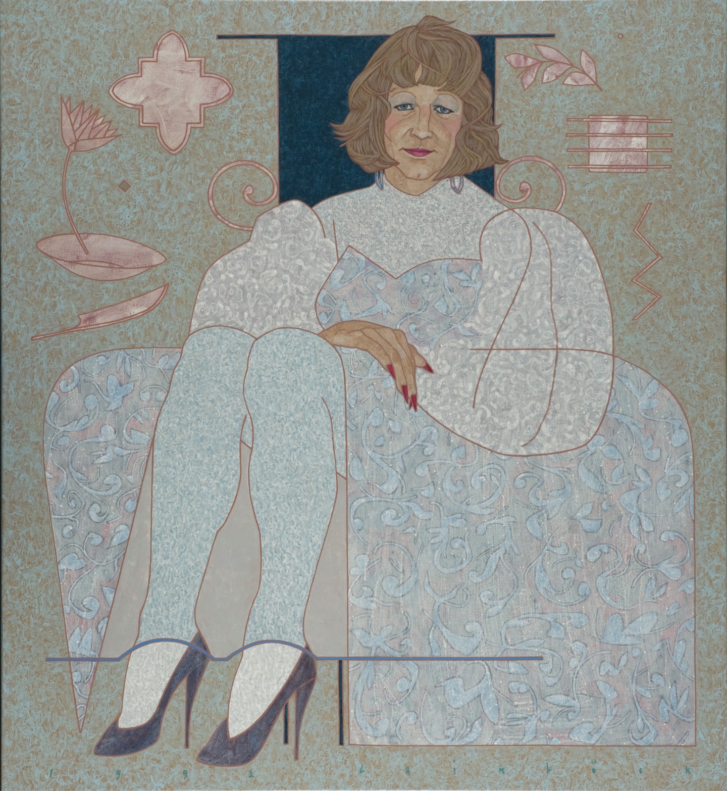 De afbeelding toont een kunstzinnig portret van Maartje ’t Hart - De bruid. Gemaakt door: Lia Laimböck 