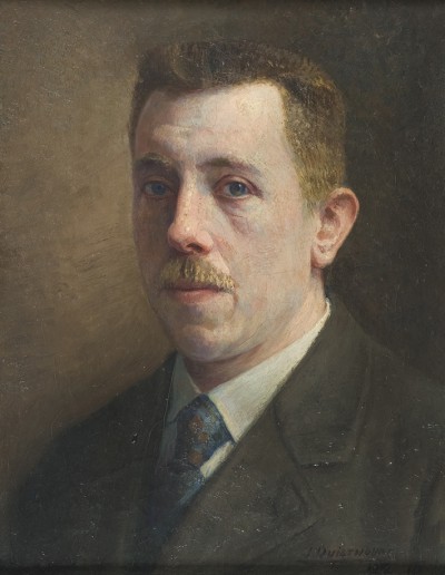 Deze afbeelding toont een kunstzinnig portret van August Heyting .