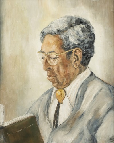 Deze afbeelding toont een kunstzinnig portret van Albert Helman.