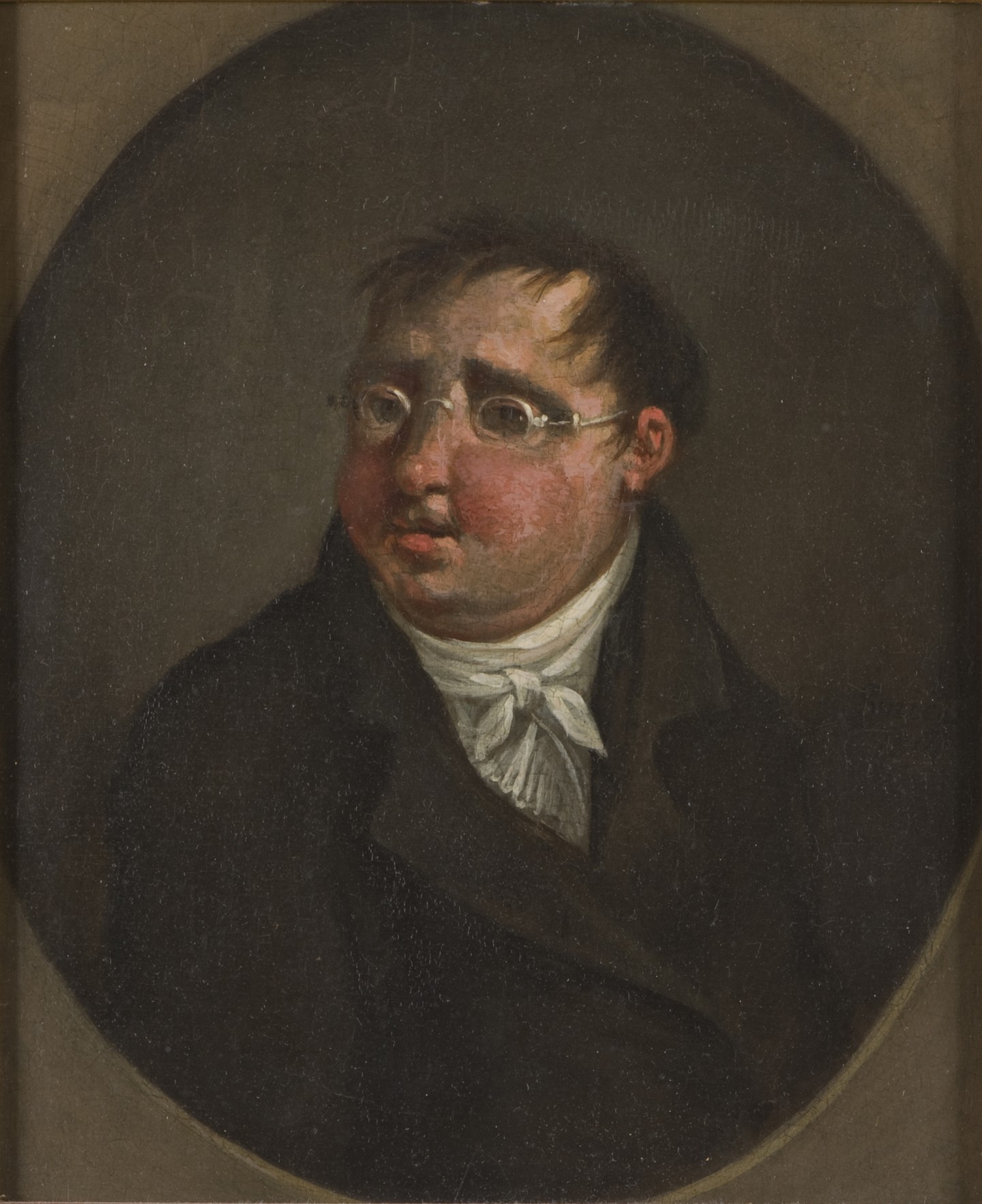 De afbeelding toont een kunstzinnig portret van J.F. Helmers. Gemaakt door: Jacob  Smies 