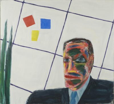 Deze afbeelding toont een kunstzinnig portret van Willem Frederik Hermans.