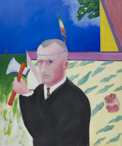 Deze afbeelding toont een kunstzinnig portret van Willem Frederik Hermans.