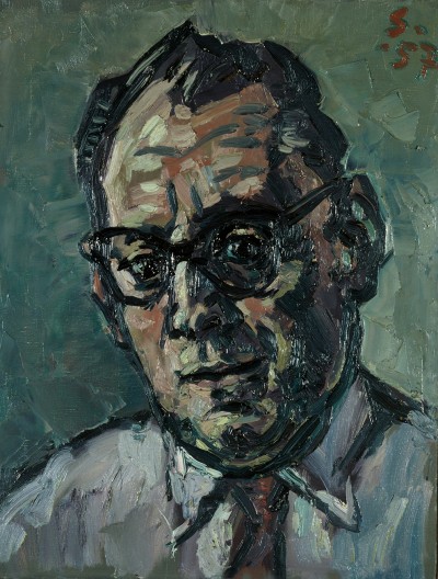 Deze afbeelding toont een kunstzinnig portret van Willem Hussem .