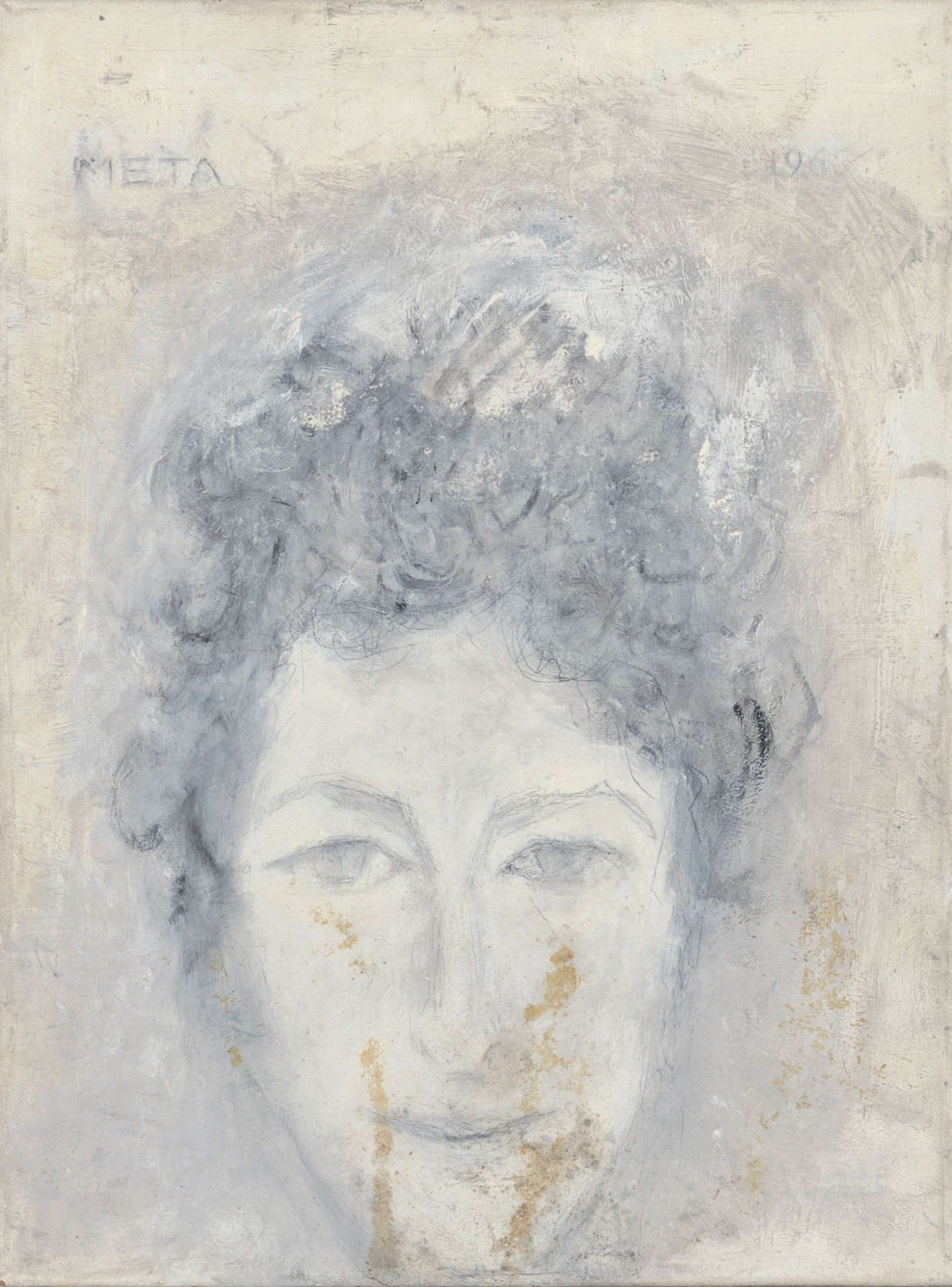 De afbeelding toont een kunstzinnig portret van Zelfportret. Gemaakt door: Meta van  IJzer