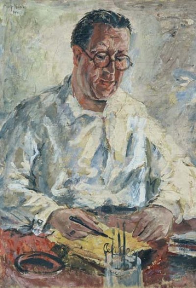 Deze afbeelding toont een kunstzinnig portret van Hendrik Willem van Loon.