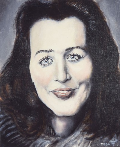 Deze afbeelding toont een kunstzinnig portret van Gerry van der Linden .