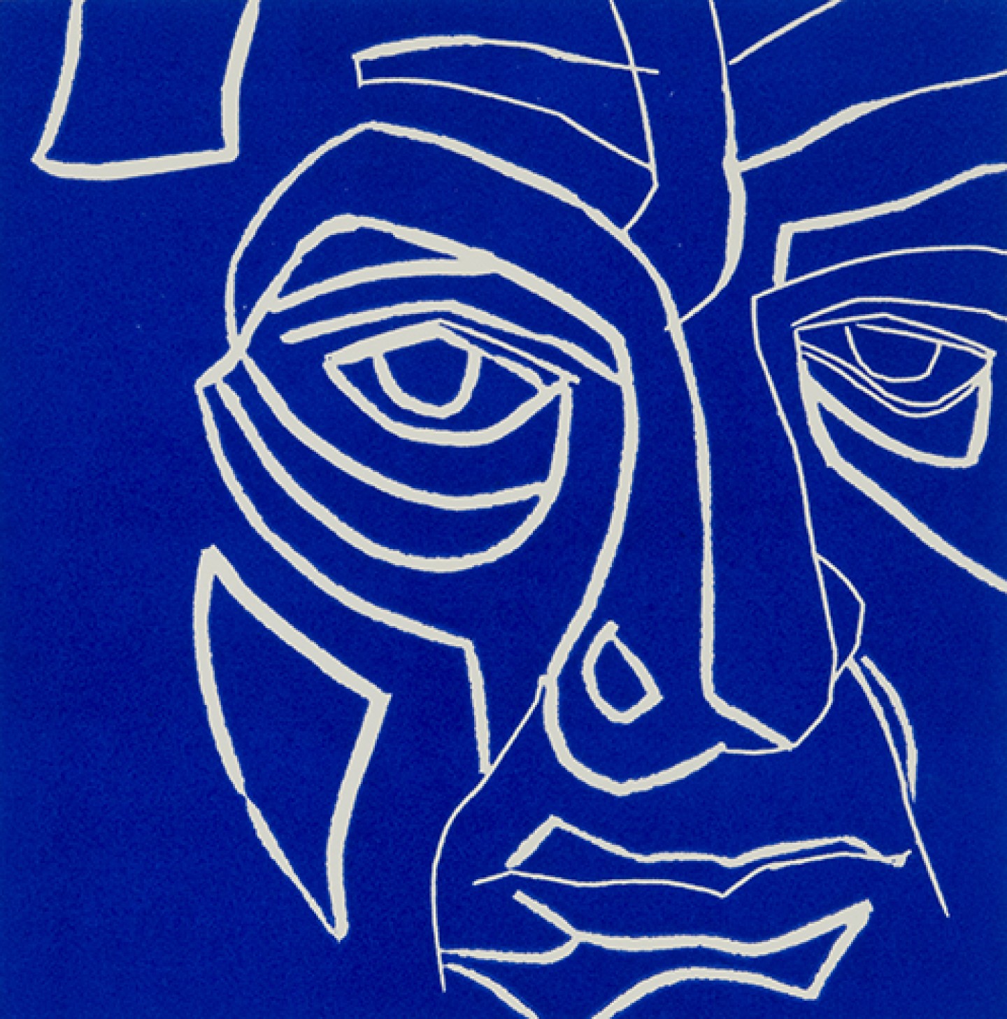 De afbeelding toont een kunstzinnig portret van Cees Nooteboom . Gemaakt door: Wendela   Slok
