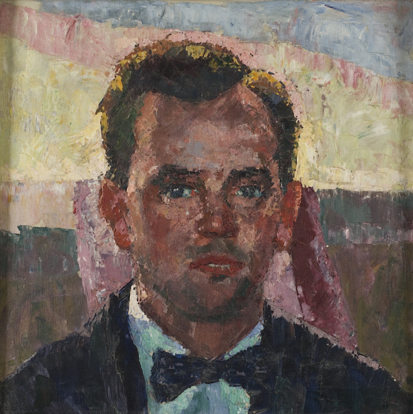 De afbeelding toont een kunstzinnig portret van M. Nijhoff. Gemaakt door: Toon Kelder