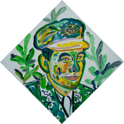 Deze afbeelding toont een kunstzinnig portret van J. Slauerhoff.