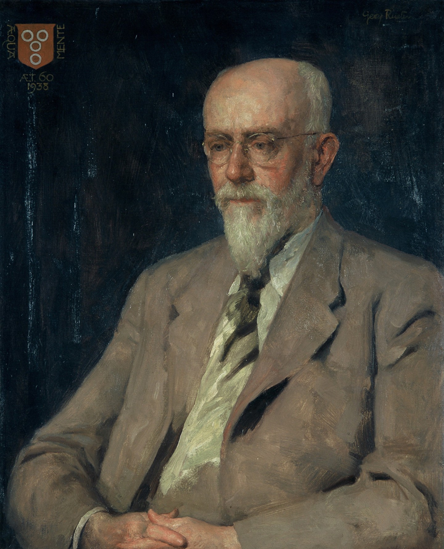 De afbeelding toont een kunstzinnig portret van Nico van Suchtelen. Gemaakt door: Pam G.    Rueter