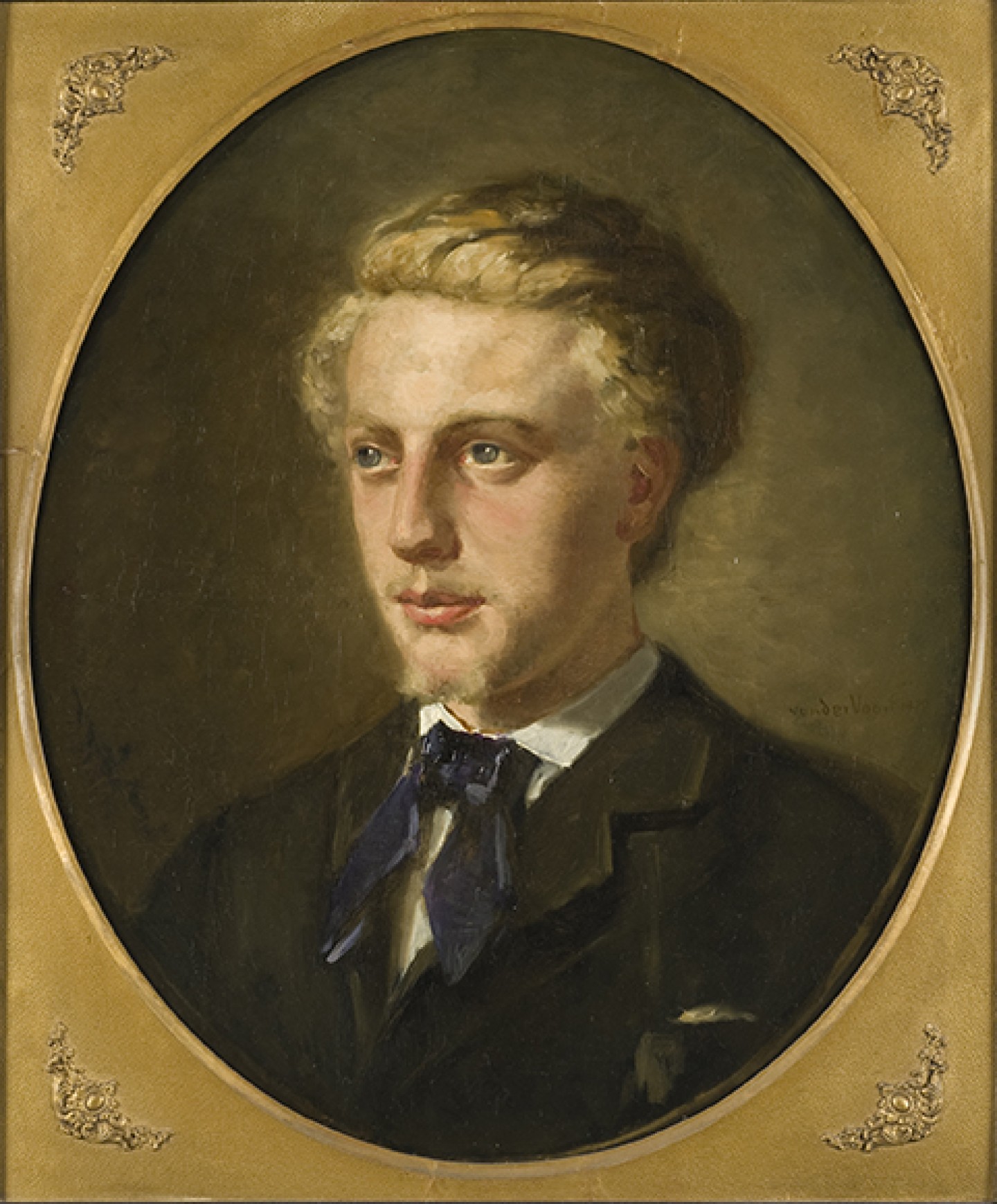 De afbeelding toont een kunstzinnig portret van Jacques Perk. Gemaakt door: Herman Jacob van der Voort in de Betouw