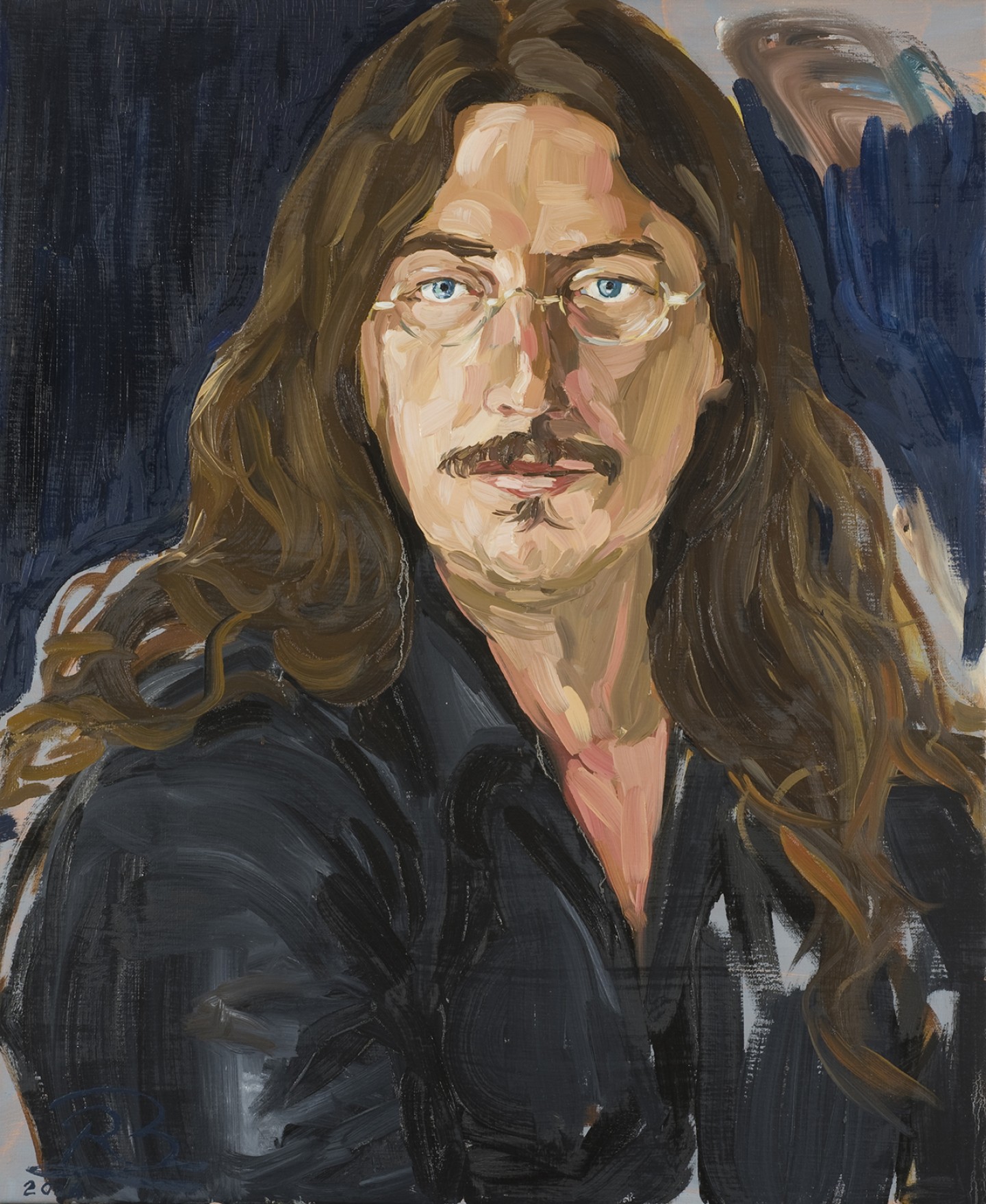 De afbeelding toont een kunstzinnig portret van Ilja Leonard Pfeijffer. Gemaakt door: Rosa  Boekhorst 