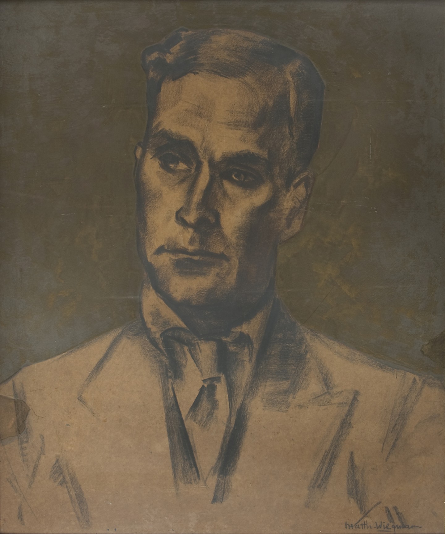 De afbeelding toont een kunstzinnig portret van A. Roland Holst . Gemaakt door: Matthieu  Wiegman 