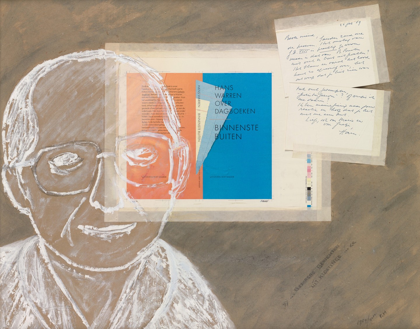 De afbeelding toont een kunstzinnig portret van Hans Warren - Bezorgde berichten uit Kloetinge. Gemaakt door: Rudo  Hartman 