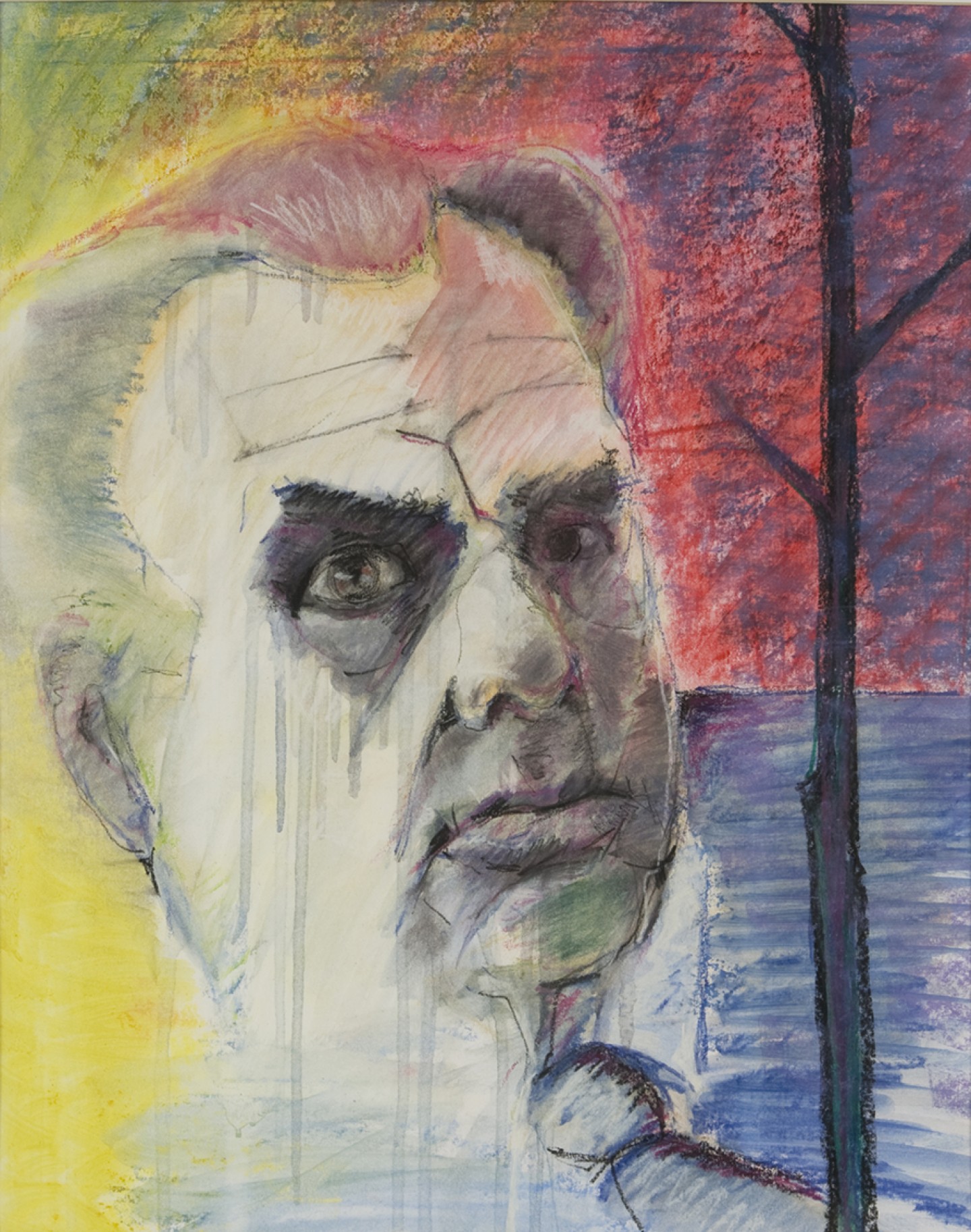 De afbeelding toont een kunstzinnig portret van Kees Winkler. Gemaakt door: Marjolein  Schouten 