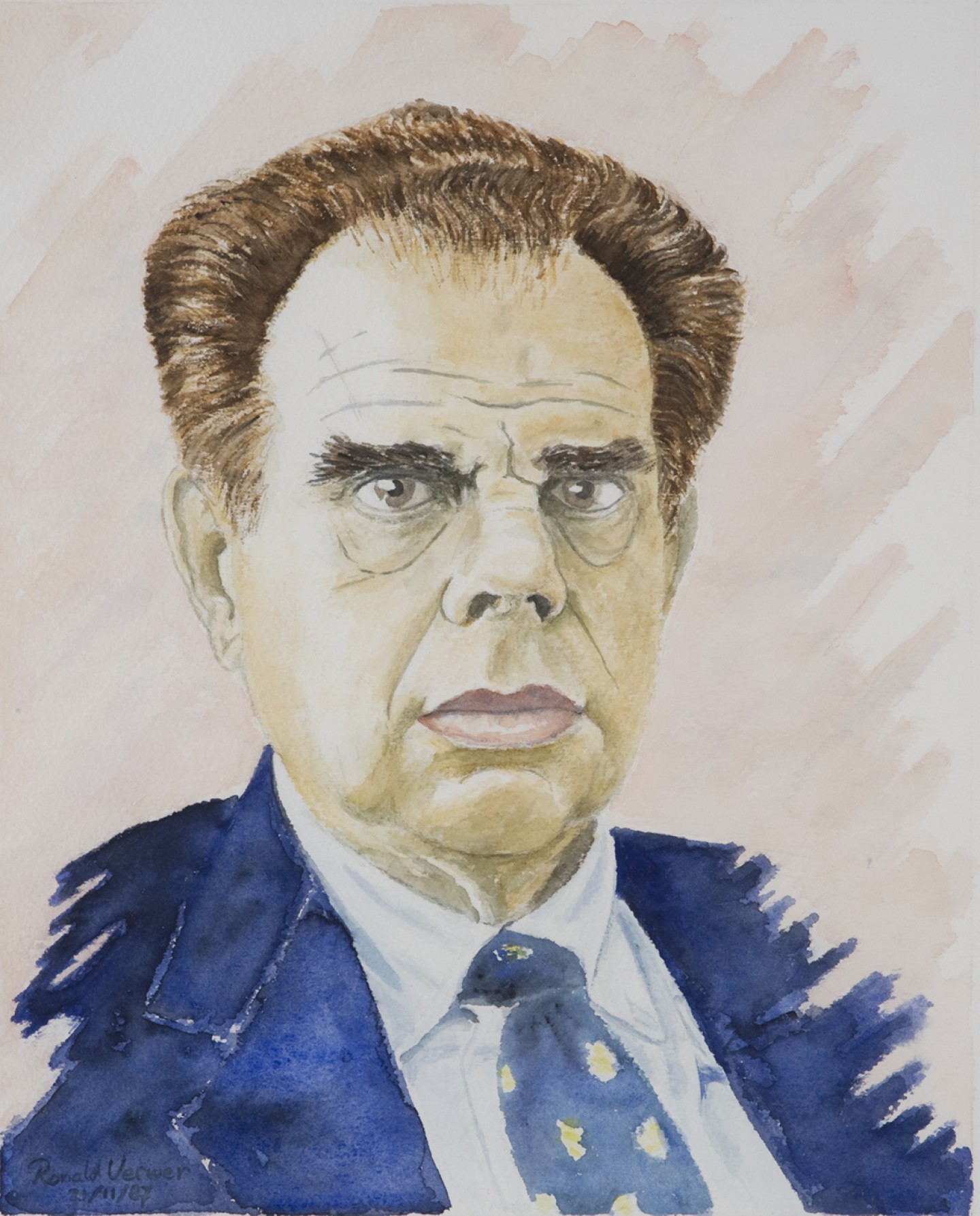 De afbeelding toont een kunstzinnig portret van Kees Winkler. Gemaakt door: Ronald   Verwer