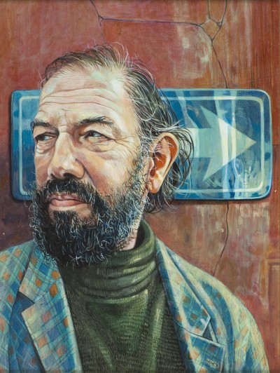 Deze afbeelding toont een kunstzinnig portret van Driek van Wissen.