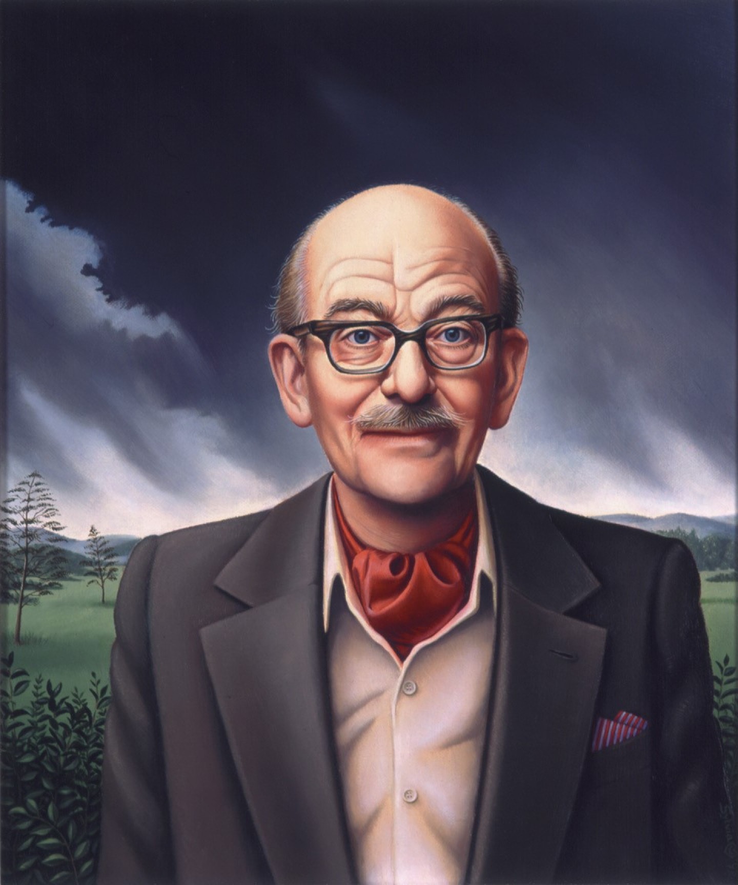 De afbeelding toont een kunstzinnig portret van Jan Gerhard Toonder. Gemaakt door: Sylvia Willink