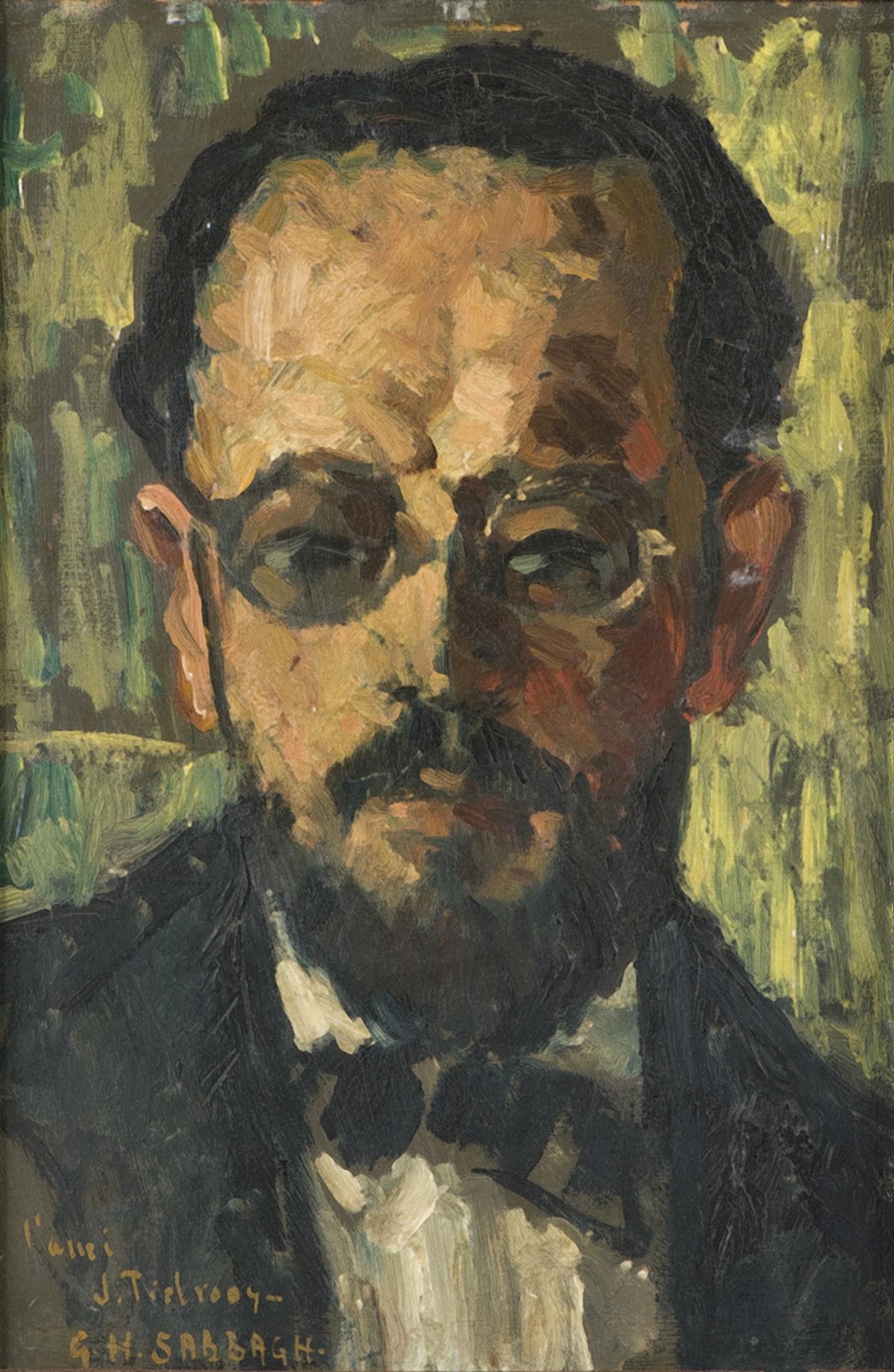 De afbeelding toont een kunstzinnig portret van Johannes Tielrooy . Gemaakt door: Georges Hanna   Sabbagh
