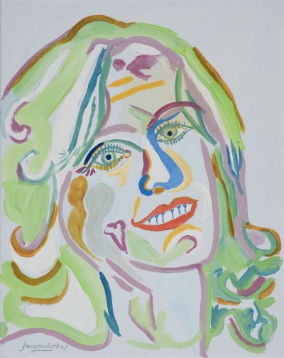 Deze afbeelding toont een kunstzinnig portret van Aleid Truijens.
