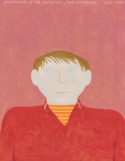 Deze afbeelding toont een kunstzinnig portret van Max Velthuijs .