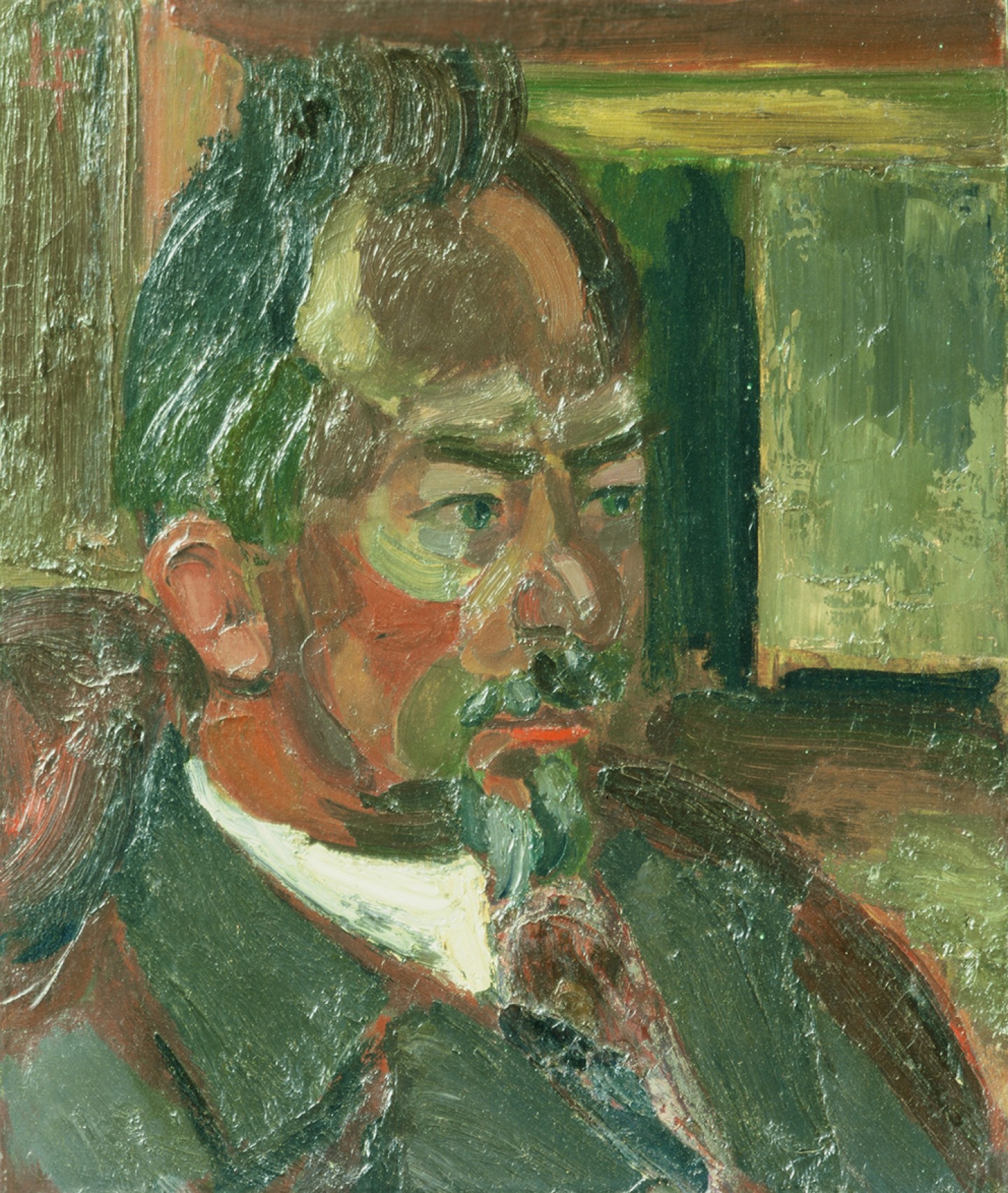 De afbeelding toont een kunstzinnig portret van Albert Verwey . Gemaakt door: Henri Le  Fauconnier 