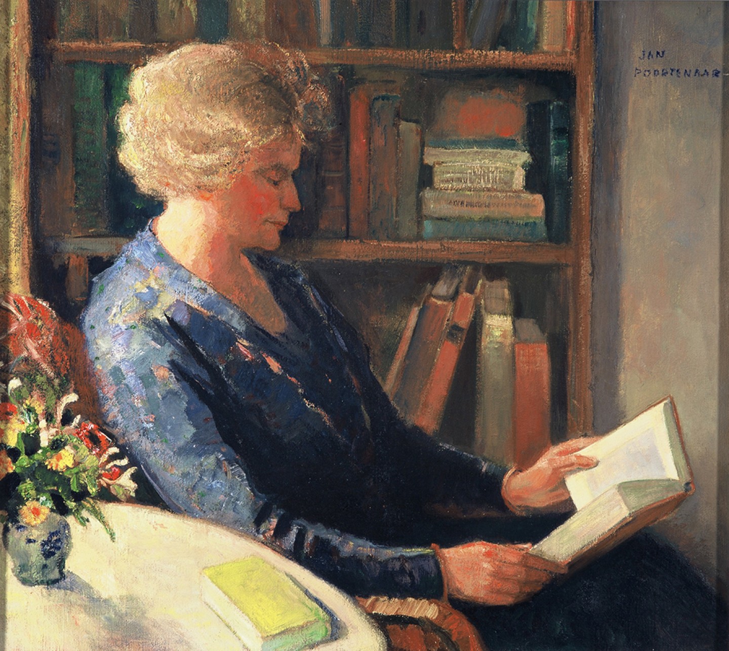 De afbeelding toont een kunstzinnig portret van Geertruida van Vladeracken . Gemaakt door: Jan   Poortenaar