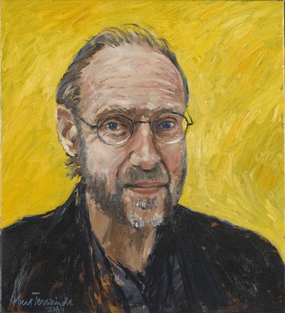 Deze afbeelding toont een kunstzinnig portret van Victor Vroomkoning.