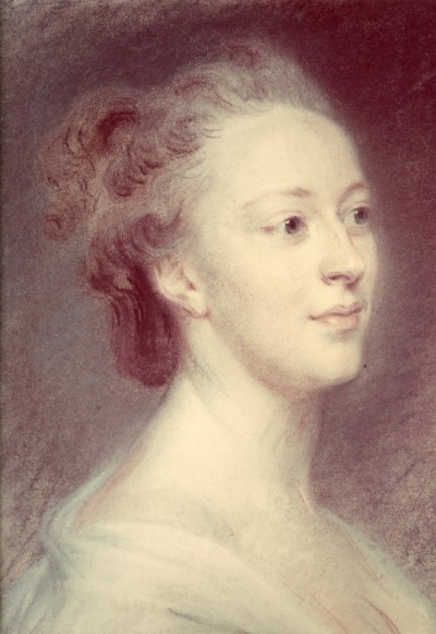Deze afbeelding toont een kunstzinnig portret van Belle van Zuylen.